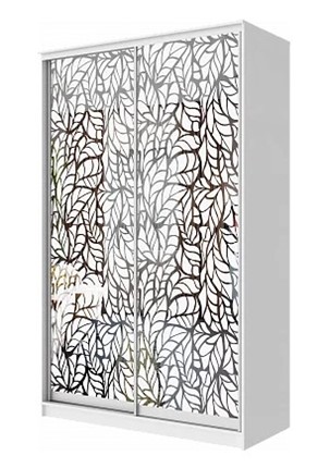 Шкаф-купе "Листья" ХИТ 23-4-14-66-17 Белый в Петрозаводске - изображение