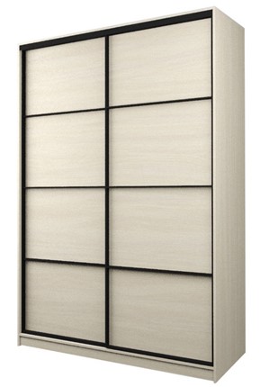 Шкаф 2-х дверный MAX МШ-23-6-16-11, Профиль Черный/Цвет Дуб млечный в Петрозаводске - изображение