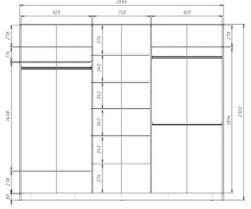 Шкаф 3-х дверный MAX МШ-23-6-27-555, Профиль Белый/Цвет Дуб млечный в Петрозаводске - предосмотр 2