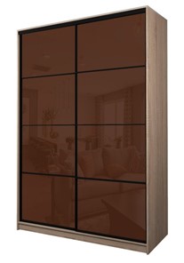 Шкаф 2-х дверный MAX МШ-25-6-18-22, Профиль Черный/Цвет Дуб сонома/Oracal Шоколад в Петрозаводске