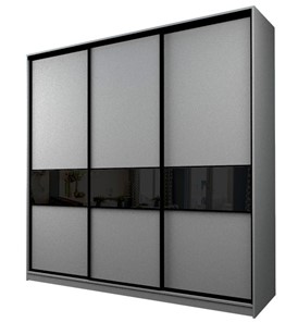 Шкаф 3-х створчатый MAX МШ-25-6-24-999, Профиль Черный/Цвет Серый/Oraclal Черный в Петрозаводске