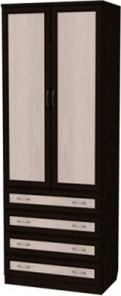 Шкаф двухдверный 103 со штангой, цвет Венге в Петрозаводске - предосмотр