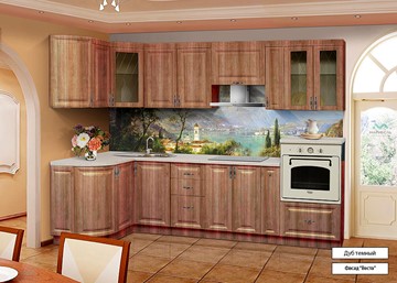 Угловой кухонный гарнитур Веста 1330х2800, цвет Дуб темный в Петрозаводске