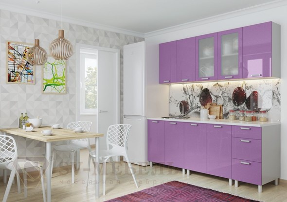 Кухня Модерн, фиолетовый металлик в Петрозаводске - изображение
