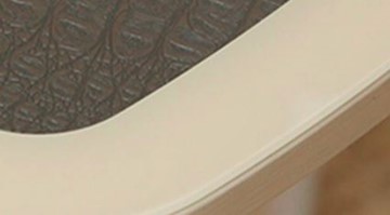 Кухонный стол ПГ-04 СТК, венге/стекло песочное/экокожа крокодил медный/35 гнутые хром в Петрозаводске - предосмотр 1