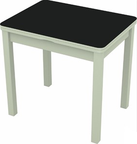 Кухонный стол раскладной Бари дерево №8 (стекло черное/белый) в Петрозаводске - предосмотр