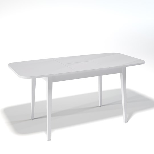 Кухонный стол раздвижной Kenner 1200M (Белый/Стекло белое глянец) в Петрозаводске - изображение 1