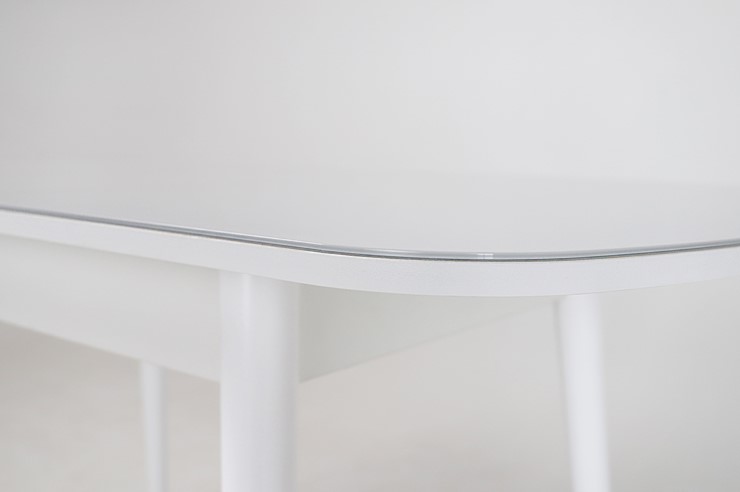 Кухонный раскладной стол Хоста, опоры массив цилиндрический, Белый в Петрозаводске - изображение 2