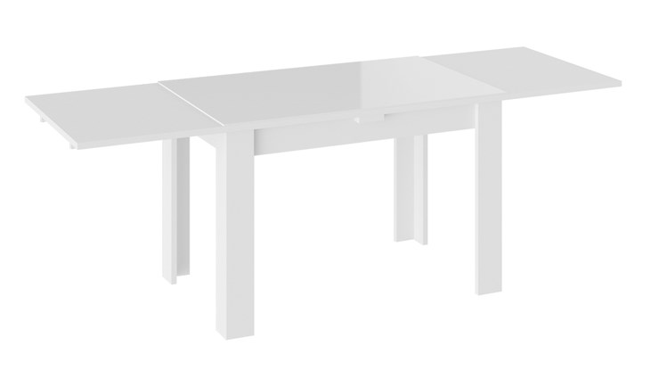 Кухонный раздвижной стол Норман тип 1, цвет Белый/Стекло белый глянец в Петрозаводске - изображение 1