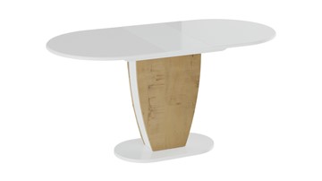 Кухонный раскладной стол Монреаль тип 1 (Белый глянец/Бунратти) в Петрозаводске - предосмотр 1