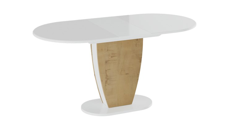 Кухонный раскладной стол Монреаль тип 1 (Белый глянец/Бунратти) в Петрозаводске - изображение 1