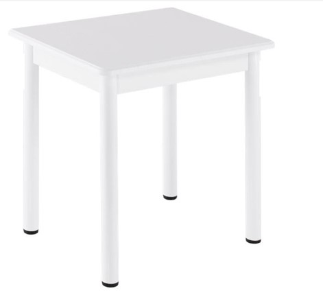 Кухонный пристенный стол СПА-01 МДФ, белый МДФ/белое дерево/36 прямые трубки белый в Петрозаводске - изображение