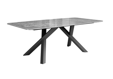 Кухонный  стол DikLine KS220 керамика Monsoon (серый глянец JA688) / опоры черные в Петрозаводске - предосмотр