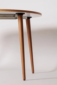 Кухонный раздвижной круглый стол Шпон Дуба  677 С д. 90 см МДФ в Петрозаводске - предосмотр 21