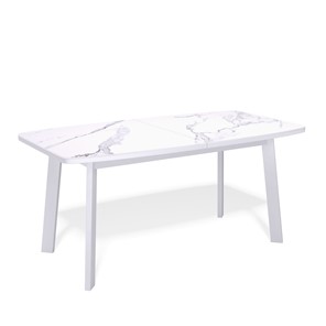 Кухонный стол раздвижной AA1400 (белый/керамика мрамор белый) в Петрозаводске - предосмотр