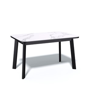 Обеденный раздвижной стол AA1200 (черный/керамика мрамор белый) в Петрозаводске