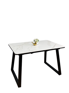 Кухонный стол раскладной AZ1200 (черный/керамика мрамор белый) в Петрозаводске - предосмотр