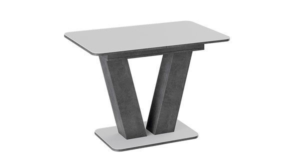 Обеденный раздвижной стол Чинзано тип 1 (Моод темный/стекло белое матовое) в Петрозаводске - изображение