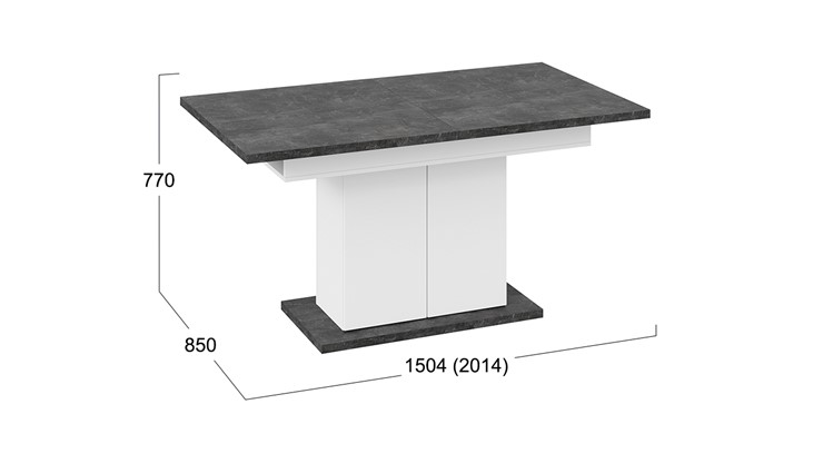 Кухонный раскладной стол Детройт тип 1 (Белый/Ателье темный) в Петрозаводске - изображение 7