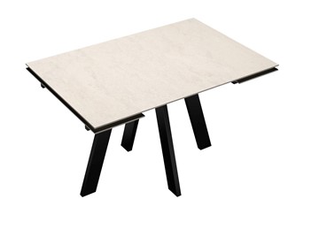 Кухонный раскладной стол DikLine DM120 Хромикс белый / опоры черные в Петрозаводске - предосмотр 3