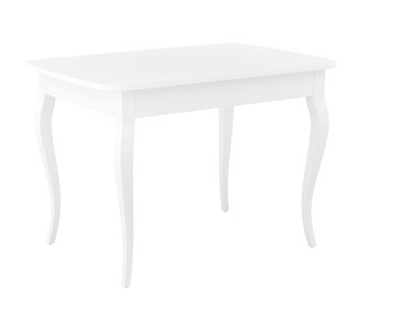 Кухонный стол раскладной Dikline M110 Белый/стекло белое сатин/ножки MC белые в Петрозаводске