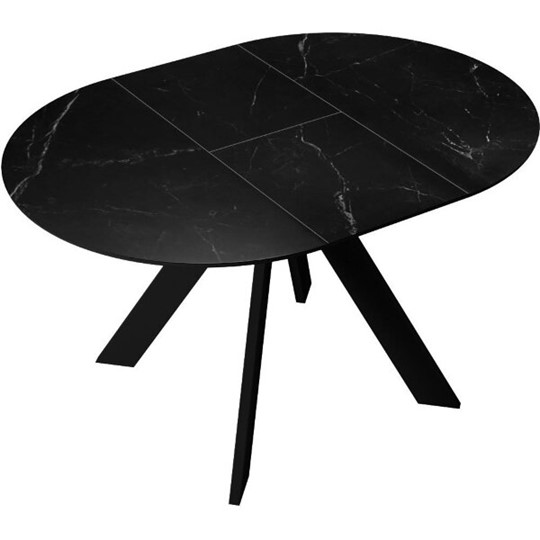 Кухонный раздвижной стол DikLine SKC100 D1000 Керамика Черный мрамор / опоры черные в Петрозаводске - изображение 6