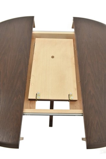 Кухонный раздвижной стол Фабрицио-1 Круг 1000, (D100, Тон 7 - Орех тёмный) Морилка/Эмаль в Петрозаводске - изображение 5