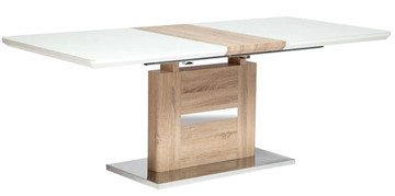 Раздвижной стол FOSTER (mod. 8070) high glossy/закаленное стекло, 160/200x90x75, дерево/белый в Петрозаводске - предосмотр