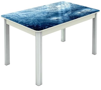 Кухонный стол раскладной Гамбург исп. 1, ноги метал. крашеные №23 (Exclusive h157/белый) в Петрозаводске - предосмотр