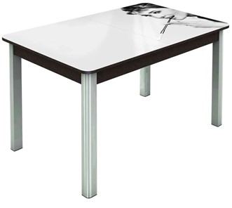 Кухонный стол раздвижной Гамбург исп. 2, ноги метал. крашеные №23 (Exclusive h111/венге) в Петрозаводске - предосмотр