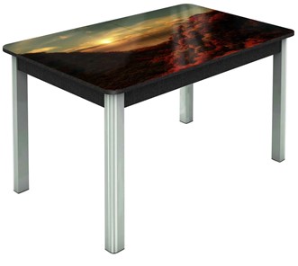 Кухонный стол раскладной Гамбург исп. 2, ноги метал. крашеные №23 (Exclusive h131/черный) в Петрозаводске - предосмотр
