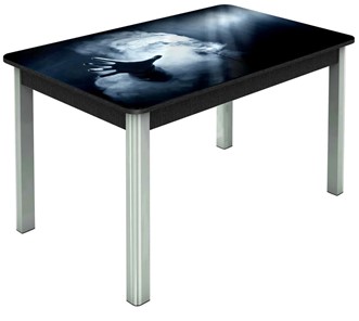 Кухонный стол раскладной Гамбург исп. 2, ноги метал. крашеные №23 (Exclusive h165/черный) в Петрозаводске - предосмотр