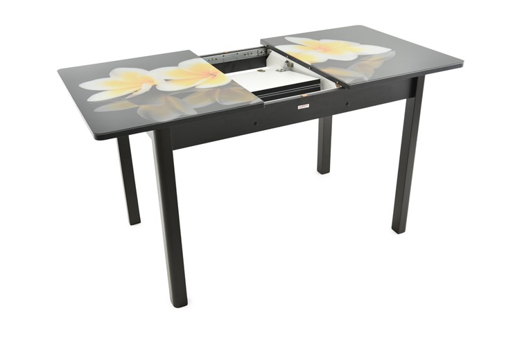 Кухонный раздвижной стол Гамбург Мини, ноги метал. крашеные №23 (Exclusive h112/черный) в Петрозаводске - изображение 2