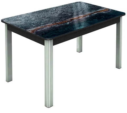 Кухонный раздвижной стол Гамбург Мини, ноги метал. крашеные №23 (Exclusive h138/черный) в Петрозаводске - изображение