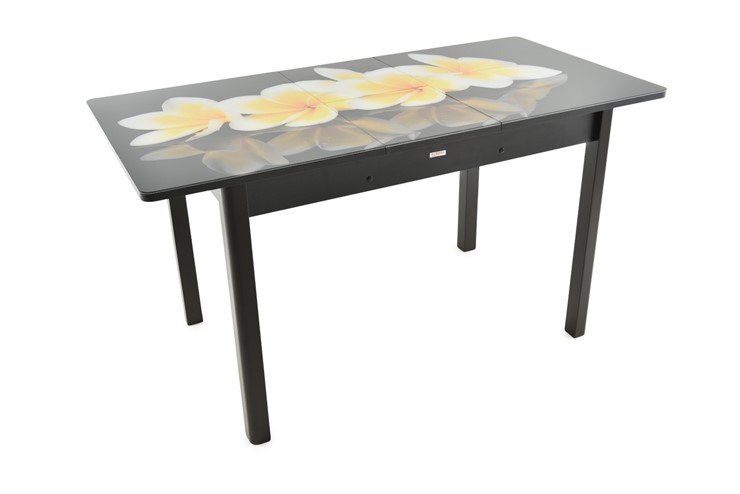 Кухонный раздвижной стол Гамбург Мини, ноги метал. крашеные №23 (Exclusive h192/черный) в Петрозаводске - изображение 6