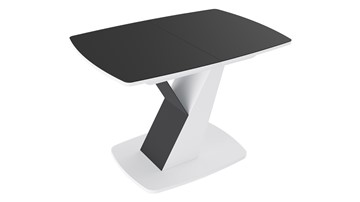 Кухонный стол раскладной Гарда тип 1, цвет Белый/Стекло матовое черный графит в Петрозаводске - предосмотр