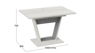 Кухонный раздвижной стол Гавана тип 1 (Дуб крафт белый/Серый графит) в Петрозаводске - предосмотр 5