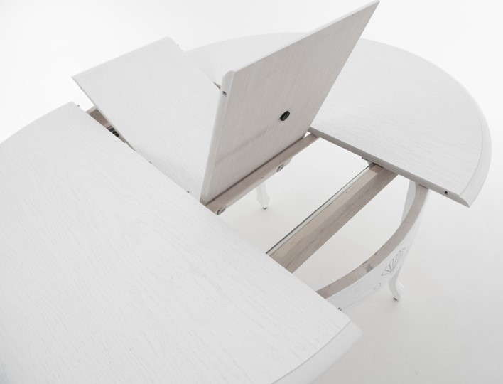 Кухонный раздвижной стол Кабриоль исп. Круг 1250, тон 10 Покраска + патина с прорисовкой (на столешнице) в Петрозаводске - изображение 4