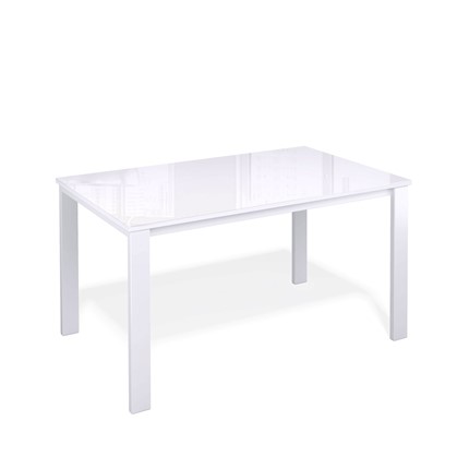 Кухонный стол раскладной Kenner LL1200 белый/стекло белое глянец в Петрозаводске - изображение
