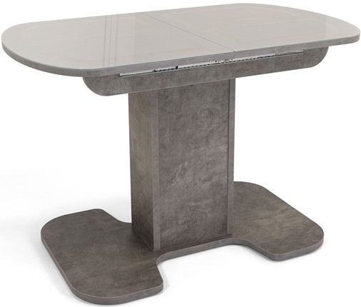 Кухонный раскладной стол Киото-1 (ноги серый камень, серебро/серый камень) в Петрозаводске - изображение