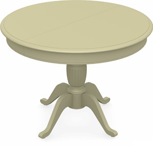 Кухонный стол раскладной Леонардо-1 исп. Круг 1000, тон 10 Покраска + патина с прорисовкой (на столешнице) в Петрозаводске - предосмотр