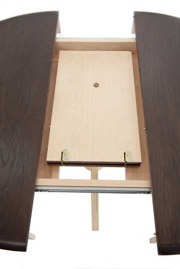 Кухонный раскладной стол Леонардо-1 исп. Круг 1000, тон 4 (Морилка/Эмаль) в Петрозаводске - изображение 4