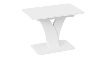 Кухонный стол раскладной Люксембург тип 2 (Белый/Стекло белое матовое) в Петрозаводске
