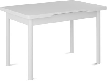 Раздвижной стол Милан-1 EVO, ноги металлические белые, белый цемент в Петрозаводске - предосмотр