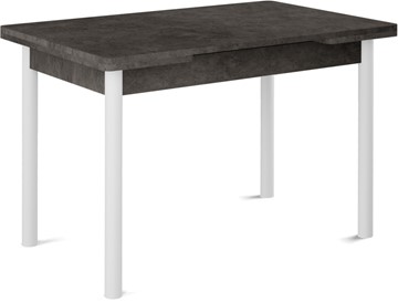 Кухонный раскладной стол Милан-1 EVO, ноги металлические белые, серый камень в Петрозаводске