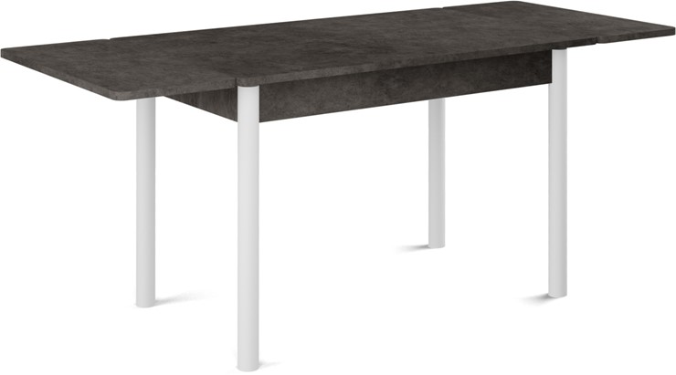 Кухонный раздвижной стол Милан-2 EVO, ноги белые, серый камень в Петрозаводске - изображение 1