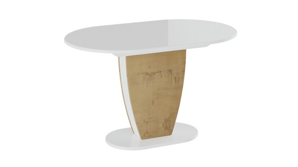 Кухонный раскладной стол Монреаль тип 1 (Белый глянец/Бунратти) в Петрозаводске - изображение
