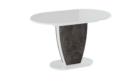 Кухонный стол раскладной Монреаль тип 1 (Белый глянец/Моод темный) в Петрозаводске - изображение