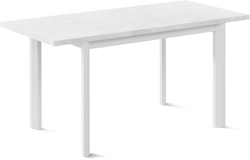 Кухонный раздвижной стол Нагано-1L (ноги металлические белые, белый цемент) в Петрозаводске - предосмотр 1