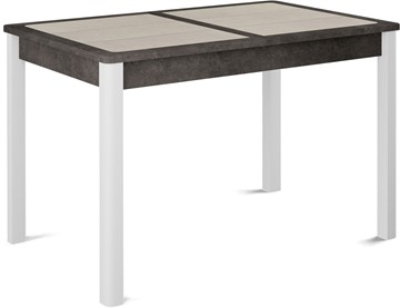 Раздвижной стол Ницца-1 ПЛ (ноги белые, плитка бежевая/серый камень) в Петрозаводске - предосмотр
